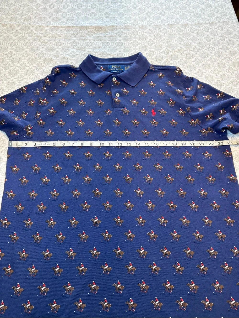 Ralph Lauren Equestrian Print Polo Shirt Size XL